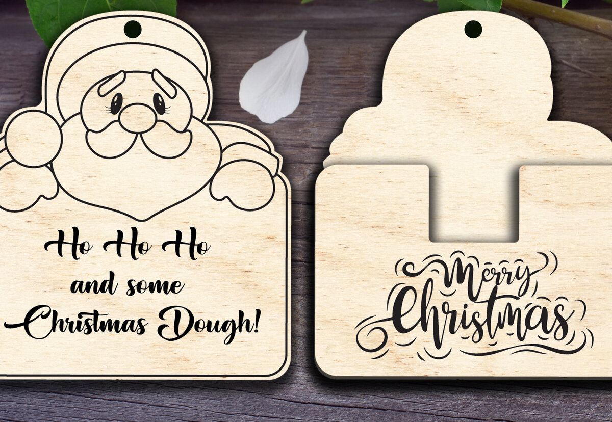 Intra απο ξύλο plywood 3mm-4mm πάχος – Χριστουγεννιάτικο στολίδι με δωροκάρτα Άγιου Βασίλη Δίασταση  20x20 cm INTRAFABR-29874084