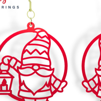 Intra απο ξύλο plywood 3mm-4mm πάχος – Σκουλαρίκια Santa Gnome Χριστουγεννιάτικη Δίασταση 5x5 cm INTRAFABR-83905336 - Image 1