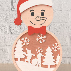 Intra απο ξύλο plywood 3mm-4mm πάχος – Αρχείο διακόσμησης σκηνής με καπέλο Άγιου Βασίλη Δίασταση  20x20 cm INTRAFABR-107818809