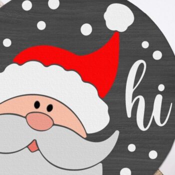 Intra απο ξύλο plywood 3mm-4mm πάχος – Santa Hi, Xmas Door Sign Δίασταση  40x30 cm INTRAFABR-111881069 - Image 1