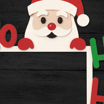 Intra απο ξύλο plywood 3mm-4mm πάχος – Santa Ho Ho Ho Door Corner - Δίασταση 20x20 cm INTRAFABR-107755818 - Image 1