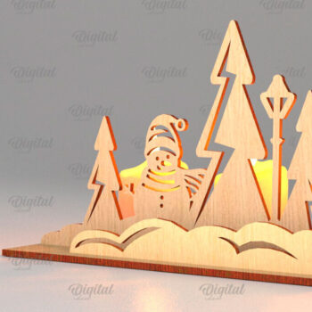 Intra απο ξύλο plywood 3mm-4mm πάχος – Πακέτο λέιζερ Santa Land Candle Holders Δίασταση 20x20 cm INTRAFABR-106950767 - Image 6