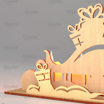 Intra απο ξύλο plywood 3mm-4mm πάχος – Πακέτο λέιζερ Santa Land Candle Holders Δίασταση 20x20 cm INTRAFABR-106950767 - Image 7