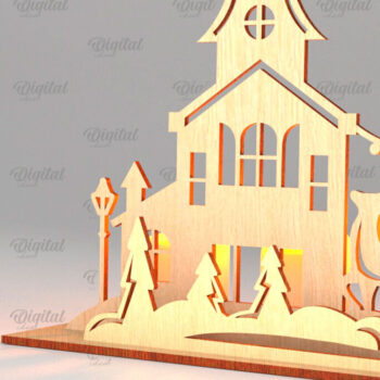 Intra απο ξύλο plywood 3mm-4mm πάχος – Πακέτο λέιζερ Santa Land Candle Holders Δίασταση 20x20 cm INTRAFABR-106950767 - Image 8