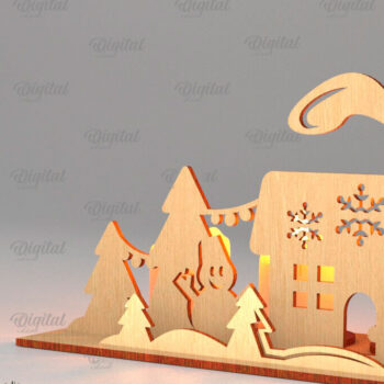 Intra απο ξύλο plywood 3mm-4mm πάχος – Πακέτο λέιζερ Santa Land Candle Holders Δίασταση 20x20 cm INTRAFABR-106950767 - Image 10
