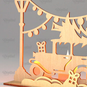 Intra απο ξύλο plywood 3mm-4mm πάχος – Πακέτο λέιζερ Santa Land Candle Holders Δίασταση 20x20 cm INTRAFABR-106950767 - Image 11