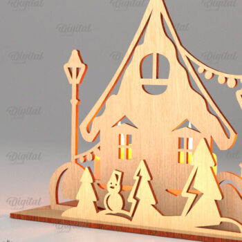 Intra απο ξύλο plywood 3mm-4mm πάχος – Πακέτο λέιζερ Santa Land Candle Holders Δίασταση 20x20 cm INTRAFABR-106950767 - Image 12
