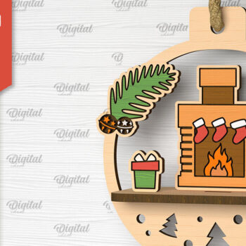 Intra απο ξύλο plywood 3mm-4mm πάχος –  κοπής με λέιζερ στολίδι Santa Land Δίασταση  20x20 cm INTRAFABR-102600632 - Image 1