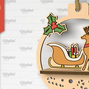 Intra απο ξύλο plywood 3mm-4mm πάχος –  κοπής με λέιζερ στολίδι Santa Land Δίασταση  20x20 cm INTRAFABR-102600444