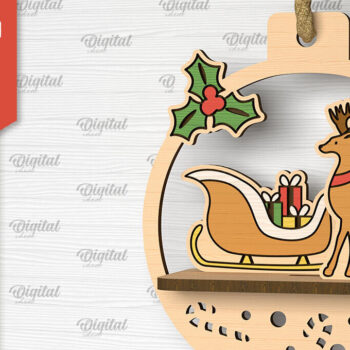 Intra απο ξύλο plywood 3mm-4mm πάχος –  κοπής με λέιζερ στολίδι Santa Land Δίασταση  20x20 cm INTRAFABR-102600444 - Image 1