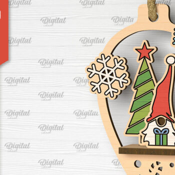 Intra απο ξύλο plywood 3mm-4mm πάχος –  κοπής με λέιζερ στολίδι Santa Land Δίασταση  20x20 cm INTRAFABR-102600466 - Image 1