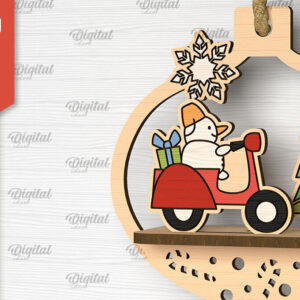 Intra απο ξύλο plywood 3mm-4mm πάχος –  κοπής με λέιζερ στολίδι Santa Land Δίασταση  20x20 cm INTRAFABR-102600558