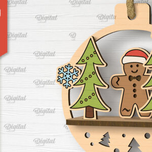 Intra απο ξύλο plywood 3mm-4mm πάχος –  κοπής με λέιζερ στολίδι Santa Land Δίασταση  20x20 cm INTRAFABR-102600581