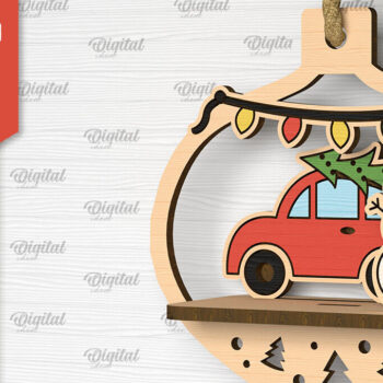 Intra απο ξύλο plywood 3mm-4mm πάχος –  κοπής με λέιζερ στολίδι Santa Land Δίασταση  20x20 cm INTRAFABR-102600376 - Image 1