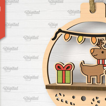 Intra απο ξύλο plywood 3mm-4mm πάχος – Δέσμη κοπής με λέιζερ Santa Land Ornaments Δίασταση 20x20 cm INTRAFABR-102604177 - Image 7