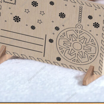 Intra απο ξύλο plywood 3mm-4mm πάχος – Σταθερός σφραγισμένος φάκελος Santa Letter Δίασταση  20x20 cm INTRAFABR-92299610 - Image 1