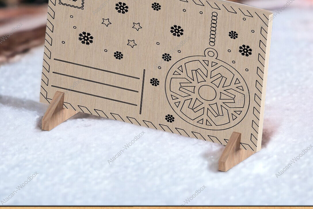 Intra απο ξύλο plywood 3mm-4mm πάχος – Σταθερός σφραγισμένος φάκελος Santa Letter Δίασταση  20x20 cm INTRAFABR-92299610