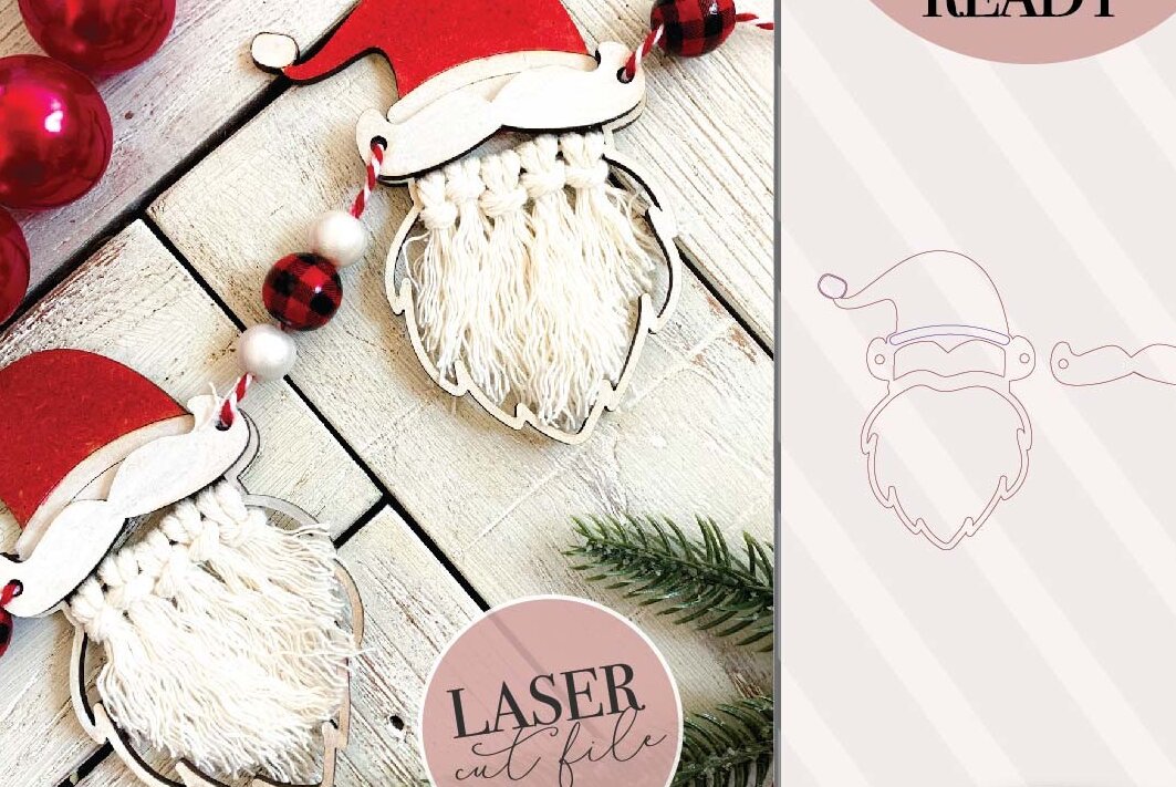 Intra απο ξύλο plywood 3mm-4mm πάχος – Santa Macrame Garland Δίασταση  20x20 cm INTRAFABR-72645535