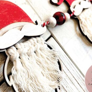 Intra απο ξύλο plywood 3mm-4mm πάχος – Santa Macrame Garland Δίασταση  20x20 cm INTRAFABR-72645535 - Image 3