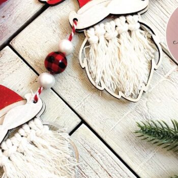 Intra απο ξύλο plywood 3mm-4mm πάχος – Santa Macrame Garland Δίασταση  20x20 cm INTRAFABR-72645535 - Image 4