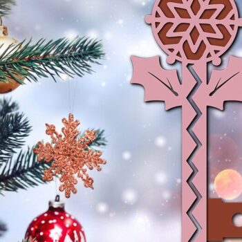 Intra απο ξύλο plywood 3mm-4mm πάχος – Αρχείο κοπής λέιζερ 3D Santa Magic Key Δίασταση  20x20 cm INTRAFABR-39182393 - Image 1