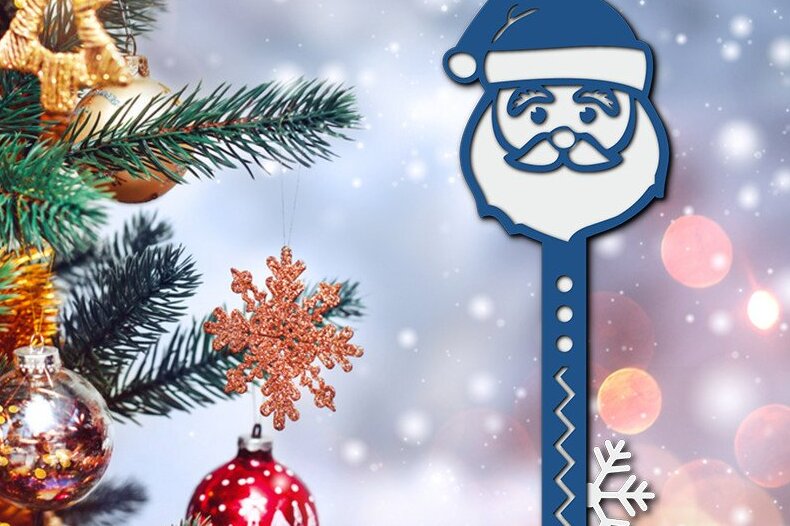 Intra απο ξύλο plywood 3mm-4mm πάχος – Αρχείο κοπής λέιζερ 3D Santa Magic Key Δίασταση  20x20 cm INTRAFABR-39182502