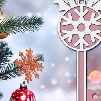 Intra απο ξύλο plywood 3mm-4mm πάχος – Αρχείο κοπής λέιζερ 3D Santa Magic Key Δίασταση  20x20 cm INTRAFABR-39182529 - Image 1