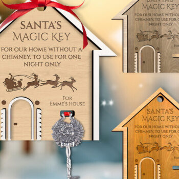 Intra απο ξύλο plywood 3mm-4mm πάχος – Στολίδι Santa Magic Key Δίασταση  20x20 cm INTRAFABR-120780774 - Image 1