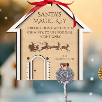 Intra απο ξύλο plywood 3mm-4mm πάχος – Στολίδι Santa Magic Key Δίασταση  20x20 cm INTRAFABR-120780774 - Image 2