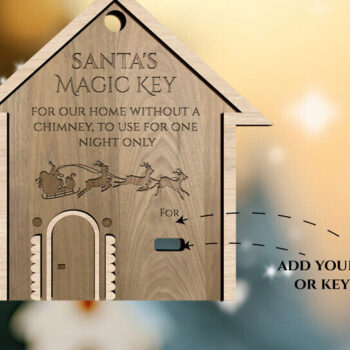 Intra απο ξύλο plywood 3mm-4mm πάχος – Στολίδι Santa Magic Key Δίασταση  20x20 cm INTRAFABR-120780774 - Image 3