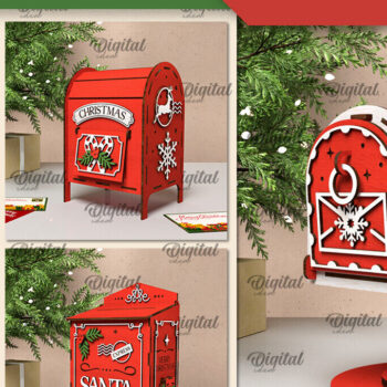 Intra απο ξύλο plywood 3mm-4mm πάχος – Πακέτο κοπής με λέιζερ Santa Mail Boxes Δίασταση 20x20 cm INTRAFABR-106599370 - Image 1