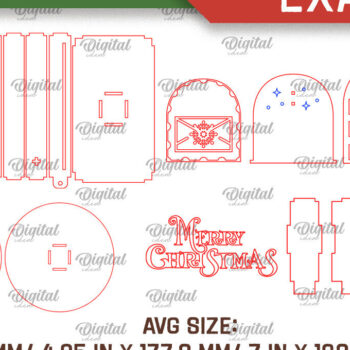 Intra απο ξύλο plywood 3mm-4mm πάχος – Πακέτο κοπής με λέιζερ Santa Mail Boxes Δίασταση 20x20 cm INTRAFABR-106599370 - Image 2