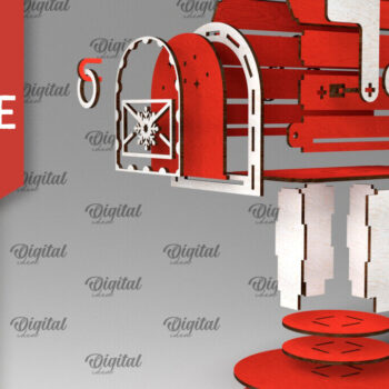 Intra απο ξύλο plywood 3mm-4mm πάχος – Πακέτο κοπής με λέιζερ Santa Mail Boxes Δίασταση 20x20 cm INTRAFABR-106599370 - Image 3