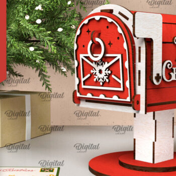 Intra απο ξύλο plywood 3mm-4mm πάχος – Πακέτο κοπής με λέιζερ Santa Mail Boxes Δίασταση 20x20 cm INTRAFABR-106599370 - Image 4