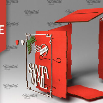 Intra απο ξύλο plywood 3mm-4mm πάχος – Πακέτο κοπής με λέιζερ Santa Mail Boxes Δίασταση 20x20 cm INTRAFABR-106599370 - Image 6