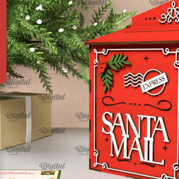 Intra απο ξύλο plywood 3mm-4mm πάχος – Πακέτο κοπής με λέιζερ Santa Mail Boxes Δίασταση 20x20 cm INTRAFABR-106599370 - Image 7