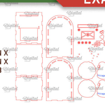 Intra απο ξύλο plywood 3mm-4mm πάχος – Πακέτο κοπής με λέιζερ Santa Mail Boxes Δίασταση 20x20 cm INTRAFABR-106599370 - Image 14