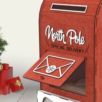 Intra απο ξύλο plywood 3mm-4mm πάχος – Santa Mailbox Δίασταση  20x20 cm INTRAFABR-107374331 - Image 2