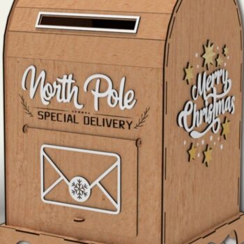 Intra απο ξύλο plywood 3mm-4mm πάχος – Santa Mailbox Δίασταση  20x20 cm INTRAFABR-107374331 - Image 3