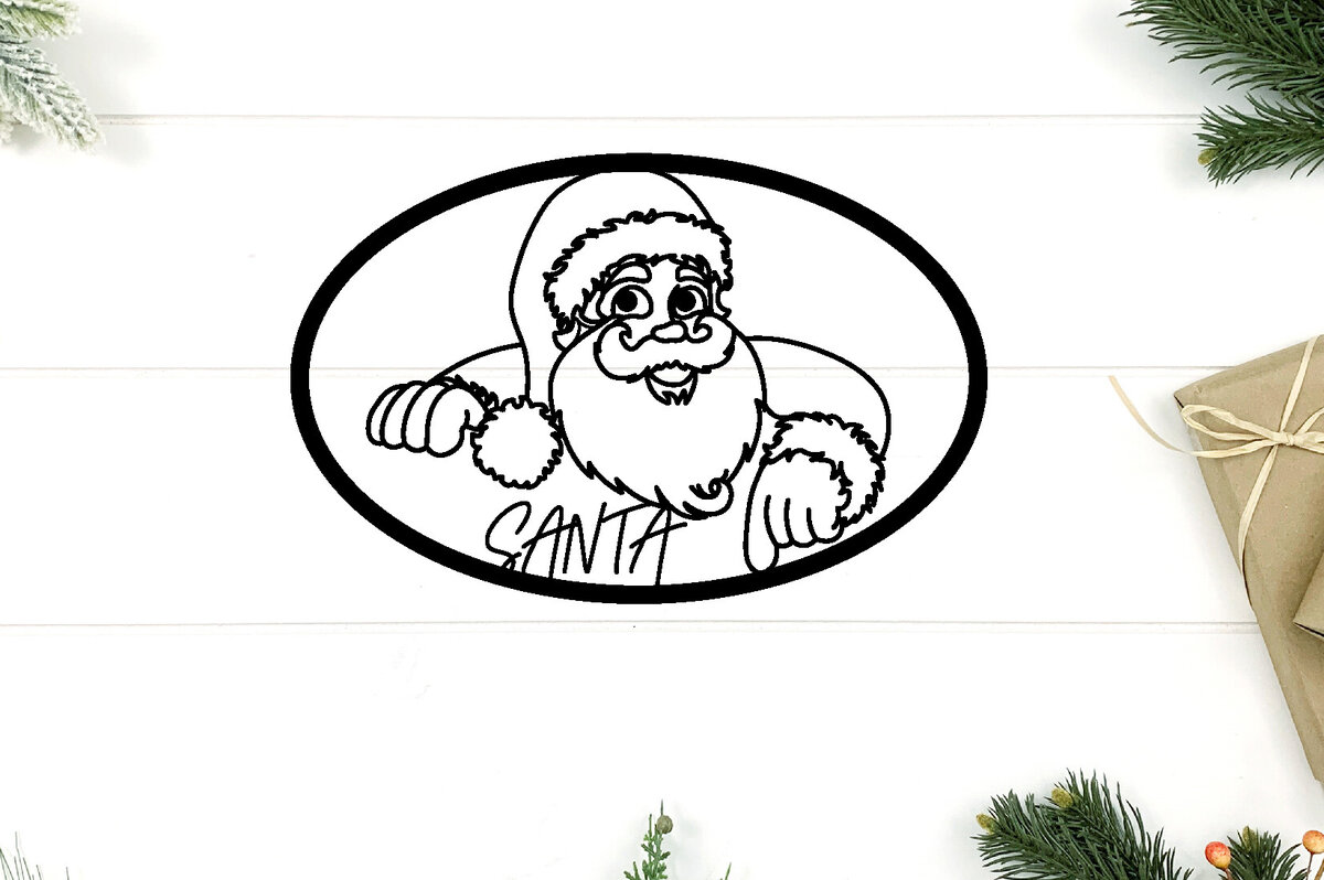 Intra απο ξύλο plywood 3mm-4mm πάχος – Αρχείο κοπής με λέιζερ Santa Metal Wall Art Δίασταση  40x30 cm INTRAFABR-97642753