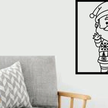 Intra απο ξύλο plywood 3mm-4mm πάχος – Αρχείο κοπής με λέιζερ Santa Metal Wall Art Δίασταση  40x30 cm INTRAFABR-97386048 - Image 2