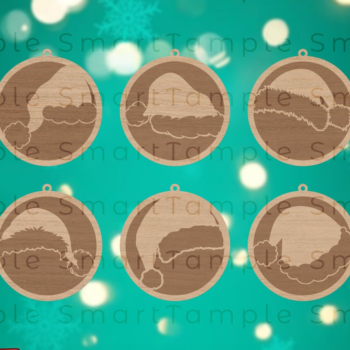 Intra απο ξύλο plywood 3mm-4mm πάχος – Santa Ornament 3D Δίασταση  20x20 cm INTRAFABR-83718585 - Image 1