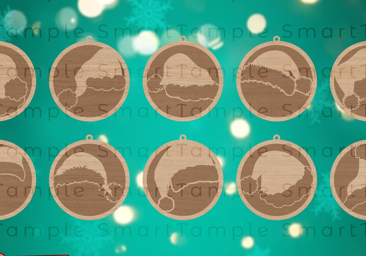 Intra απο ξύλο plywood 3mm-4mm πάχος – Santa Ornament 3D Δίασταση  20x20 cm INTRAFABR-83718585