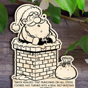 Intra απο ξύλο plywood 3mm-4mm πάχος – Ο Άγιος Βασίλης συνειδητοποιεί στολίδι Δίασταση  20x20 cm INTRAFABR-109850874