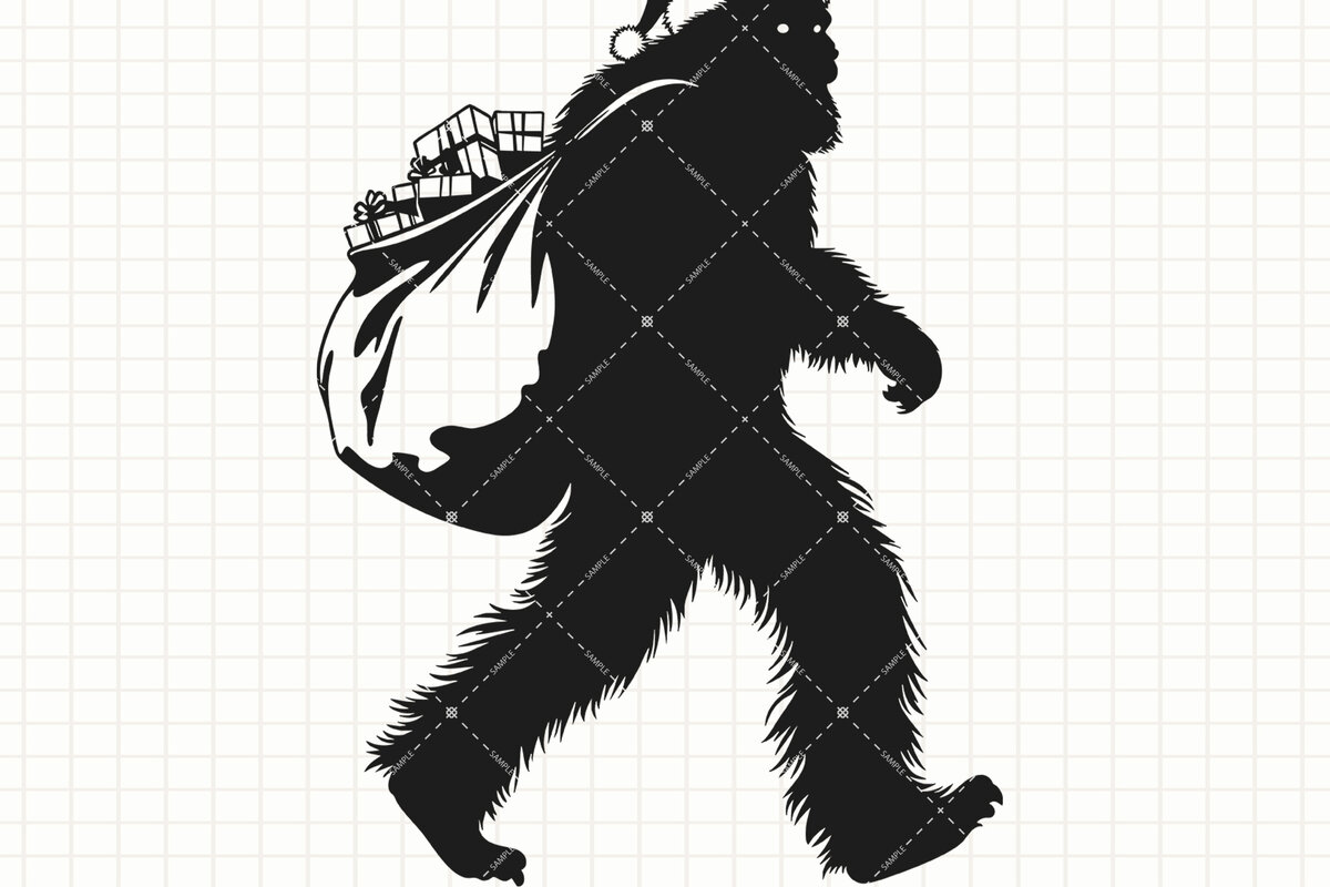 Intra απο ξύλο plywood 3mm-4mm πάχος – Santa Sasquatch Christmas Sublimation Δίασταση  20x20 cm INTRAFABR-112735196