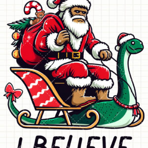 Intra απο ξύλο plywood 3mm-4mm πάχος – Χριστούγεννα Santa Sasquatch Λοχ Νες Δίασταση  20x20 cm INTRAFABR-112736267