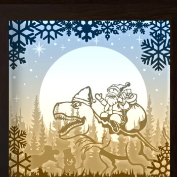 Intra απο ξύλο plywood 3mm-4mm πάχος – Santa Saurus Δίασταση  20x20 cm INTRAFABR-26108211 - Image 1