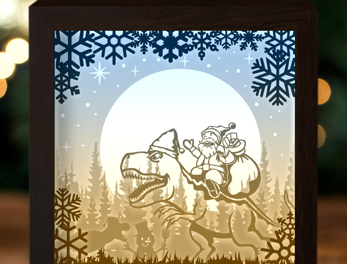 Intra απο ξύλο plywood 3mm-4mm πάχος – Santa Saurus Δίασταση  20x20 cm INTRAFABR-26108211