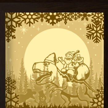 Intra απο ξύλο plywood 3mm-4mm πάχος – Santa Saurus Δίασταση  20x20 cm INTRAFABR-26108211 - Image 3