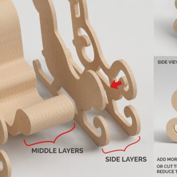 Intra απο ξύλο plywood 3mm-4mm πάχος – Αρχείο κοπής με λέιζερ τρισδιάστατο έλκηθρο Santa Δίασταση  20x20 cm INTRAFABR-19901708 - Image 16